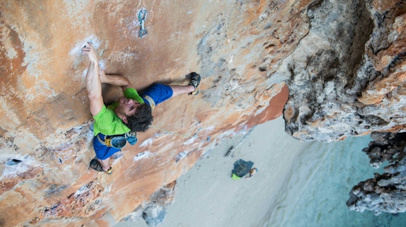 Adventure Scientists climbing up rocks
