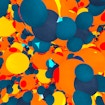 A still from a movie showing a view inside a dense LiTFSI system, filled with multicolored spheres bumping into each other.