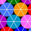 A simulation with many brightly colored circles