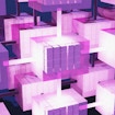 Artist's representation of a tensor network, showing many connected cubes.