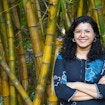 Portrait of Abhilasha Joshi taken in the gardens at the National Centre for Biological Sciences, Bengaluru, India.